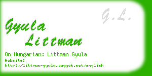 gyula littman business card